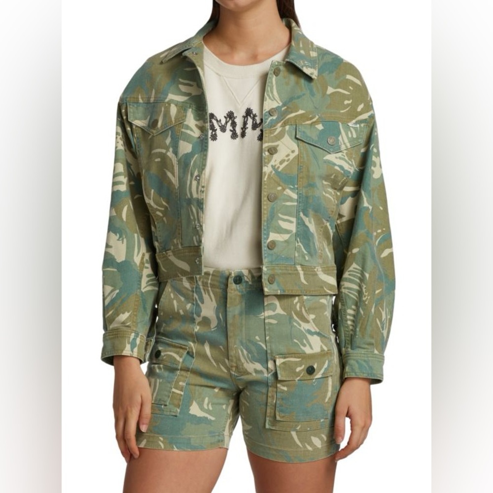 NWOT MOTHER The Fly Away Jacket in Tropical Camo - Size Medium